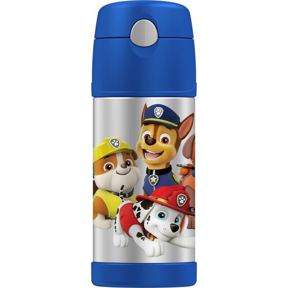 Vacuum Insulated Stainless Steel 12 Ounce Funtainer with Straw - Paw Patrol