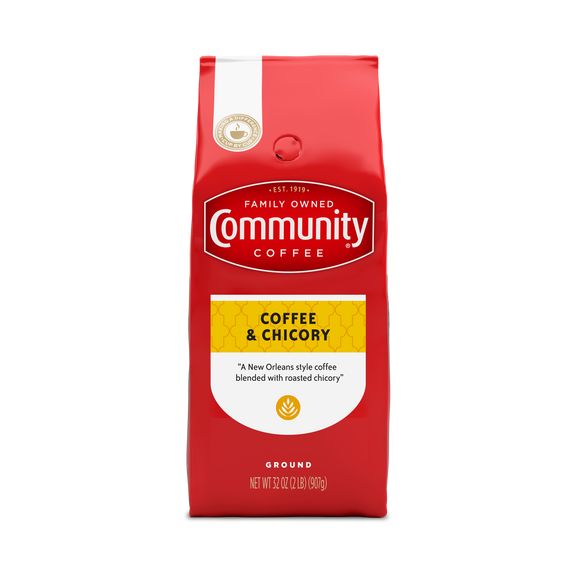 Coffee and Chicory Med-Dark Roast Ground 32 oz Gable Top